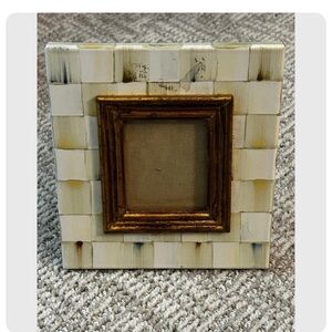 MacKenzie-Childs parchment chexk Cream picture photo Frame 3 available rare